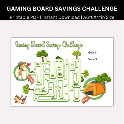 Gaming Board Savings Challenge Printable, A6 Mini Saving Challenges ...