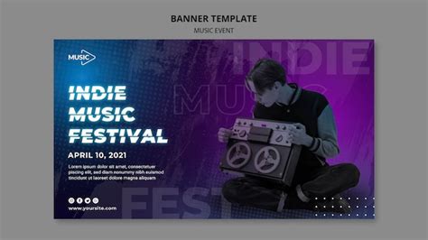 Free PSD | Indie music festival banner template
