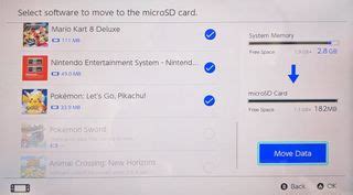 How to transfer game data between internal storage and microSD card on ...