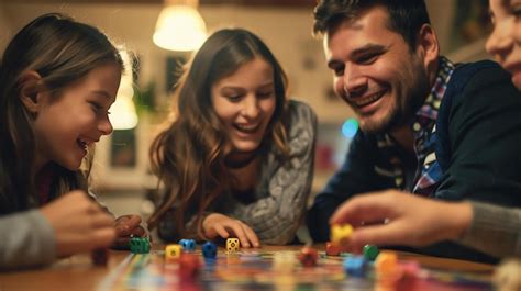 Premium Photo | A family is playing a board game together They are all ...