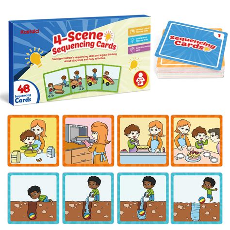 Amazon.com: Kasfalci Sequencing Cards, Sequence Game for Kids, Speech ...