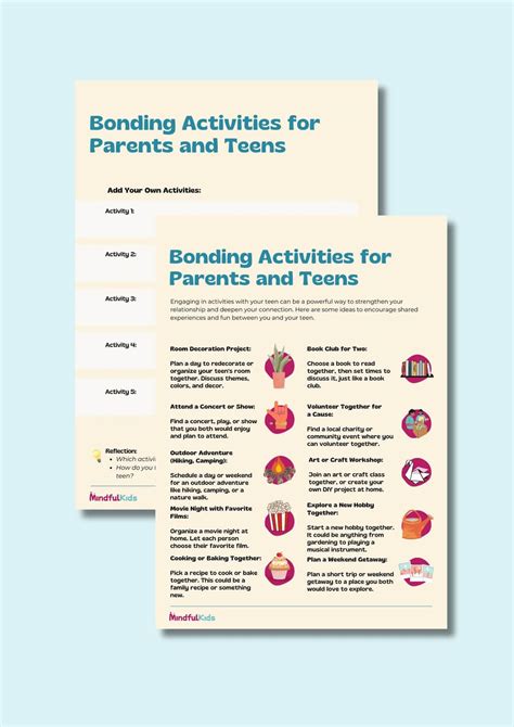Bonding Activities for Parents and Teens - MindfulKids