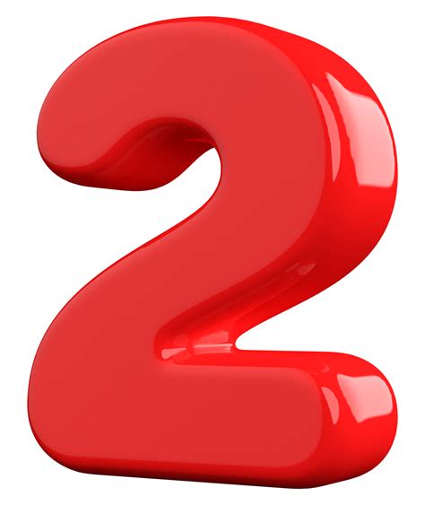 3d number 2 red 11297569 PNG