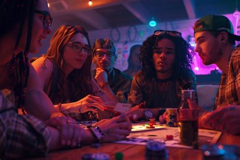 Premium Photo | A group of friends having a game night