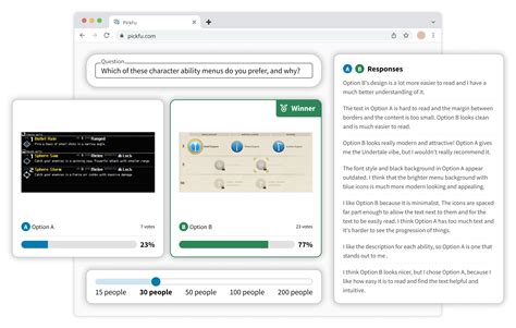Indie game UI test | PickFu Templates