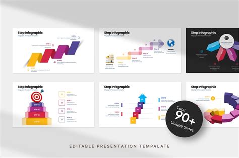 Modern Step Infographic Presentation Template | Visual Step-by-step ...