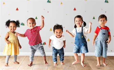 Download premium psd of Cute diverse toddlers dancing and having fun ...