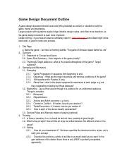 Sample Game Design Doc.docx - Game Design Document Outline A game ...