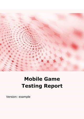 Mobile game testing report | PDF