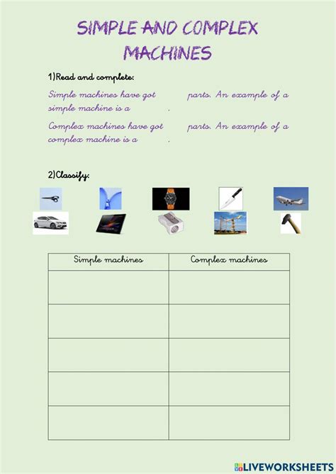 Simple and complex machines online activity for 1º de primaria | Live ...