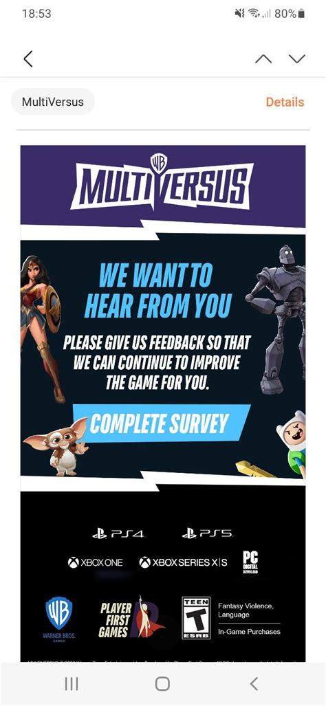 Feedback request by Player First Games/Warner Bros : r/MultiVersusTheGame
