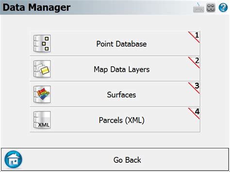 Data Management Menu