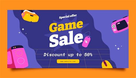 Free Vector | Hand drawn gaming setup sale banner