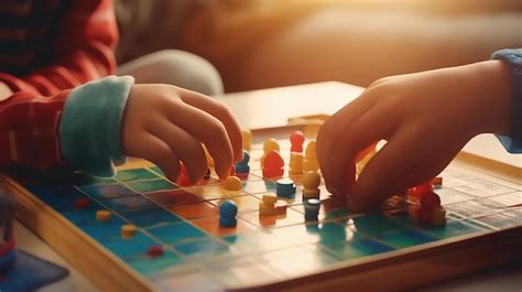 Premium AI Image | Parent and child playing board game at a lovely ...