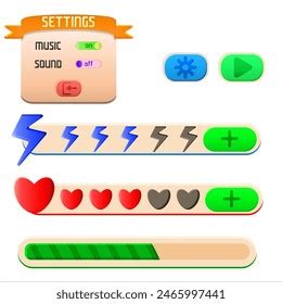 Interface Game Buttons Ui Gui Elements Stock Vector (Royalty Free ...