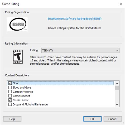 Game Rating Dialog