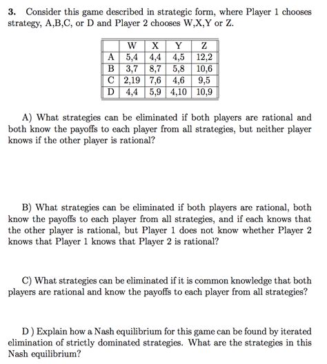 3. Consider this game described in strategic form, | Chegg.com