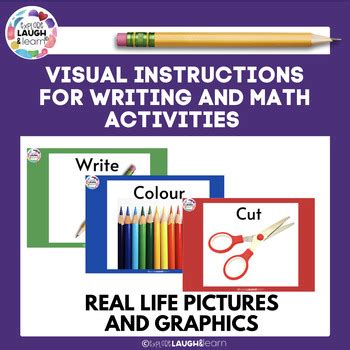 Visual Instructions For Writing And Math Activities by Explore Laugh ...
