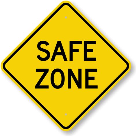 Safe Zone Sign, Diamond Shaped, SKU: K-0417