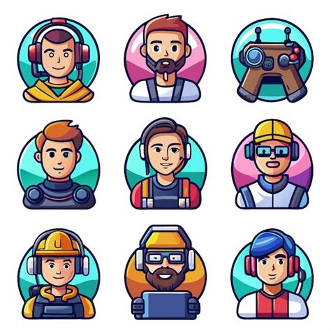 Colorful Gamer Avatars and Gaming Icons | Premium AI-generated vector