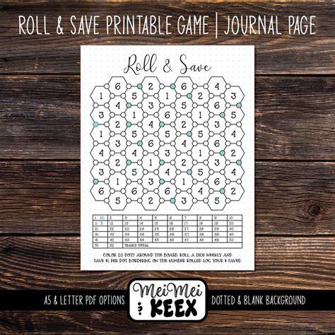 Printable Game, Savings Tracker, Printable Journal Page, Bullet Journal ...