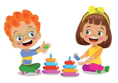 cute happy kids playing games 14831042 Vector Art at Vecteezy