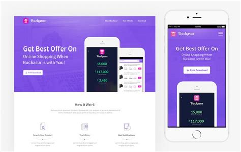 Price Tracking Mobile Application Website PSD Template - PsFiles