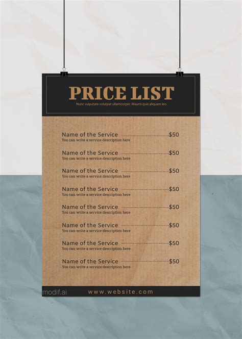 50 Elegant Price List Templates Your Clients Will Love