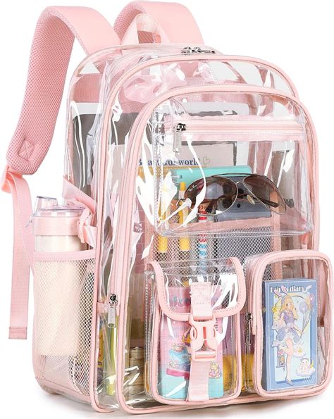 abshoo Large Clear Backpack For Girls Women School Bookbag Heavy Duty ...