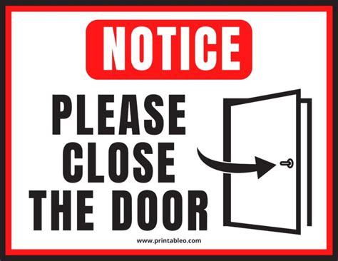 50+ Printable Please Close Door Sign - Printableo.Com