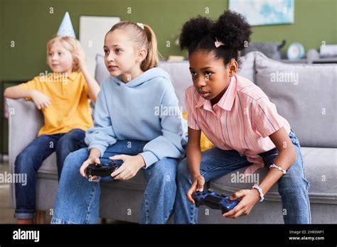 Kids Playing Video Games Clipart
