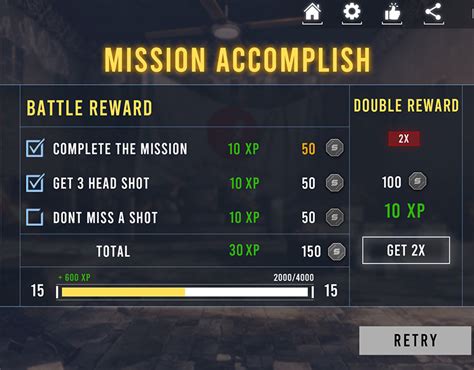 Fps Shooting Game Accomplish &amp; Failed Screen UI UX on Behance