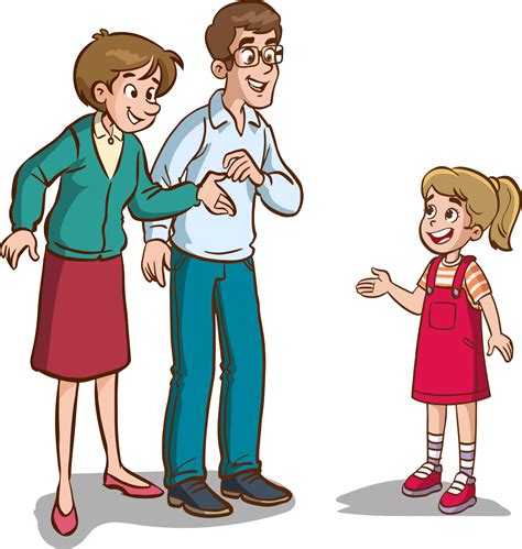 parents and children talking to each other cartoon vector 23106860 ...