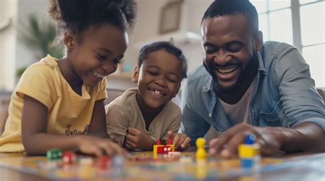 Happy family playing a board game together at home | Premium AI ...