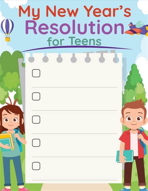 FREE Printable New Year Resolution for Kids | Kid Chore Charts