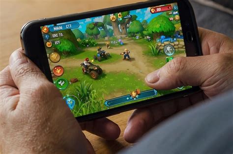 Premium Photo | A mobile gamer playing game on his mobile