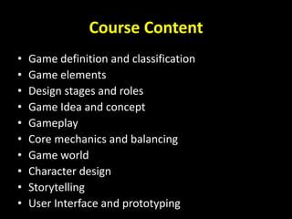 Introduction to Game Design | PPTX