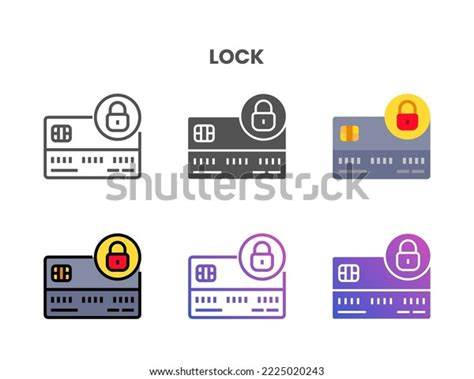 Credit Card Lock Icon Set Style Stock Vector (Royalty Free) 2225020243 ...