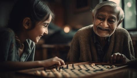 Premium Photo | Multi generation family bonding over board game ...