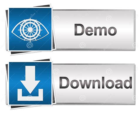 Download and Demo Buttons Blue Stock Illustration - Illustration of ...