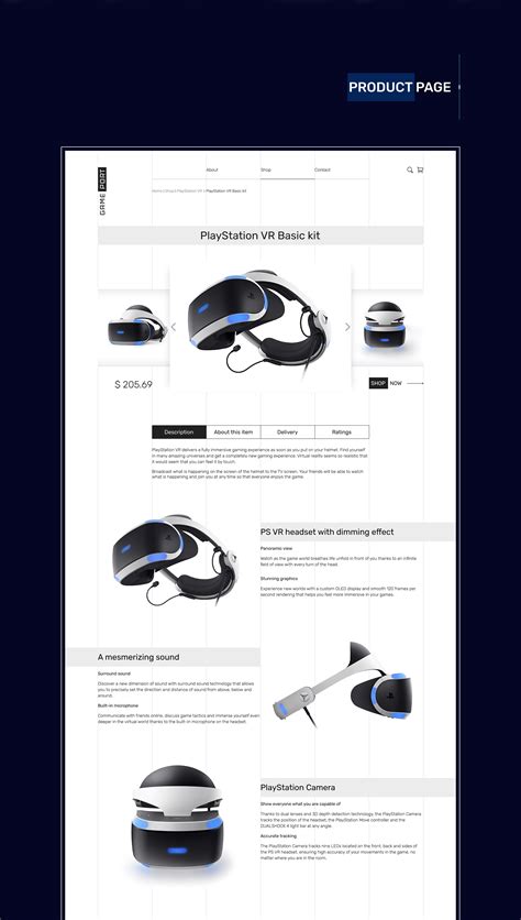 Online store of game consoles and accessories on Behance