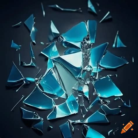 Abstract image of shattered glass on Craiyon