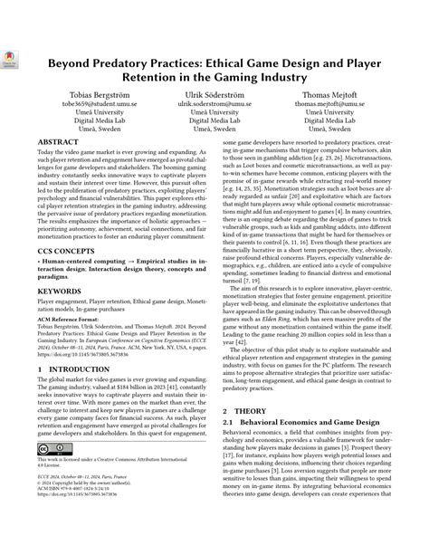 (PDF) Beyond Predatory Practices Ethical Game Design and Player ...