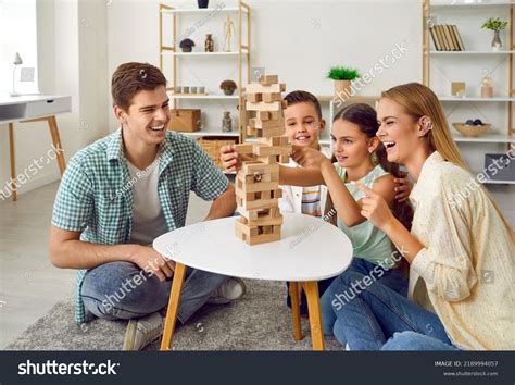 Happy Family Playing Board Games Together Stock Photo 2189994057 ...