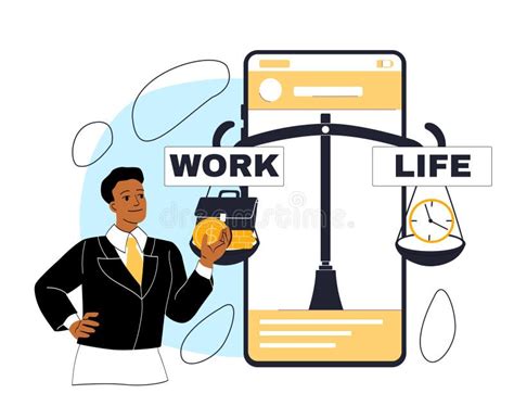 Work-life Balance Concept Illustration. Vector Illustration Stock ...