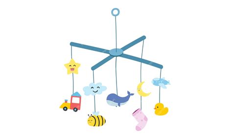 Clipart De Jouet Mobile Bébé. Jouet Suspendu Mobile Berceau Simple Pour ...