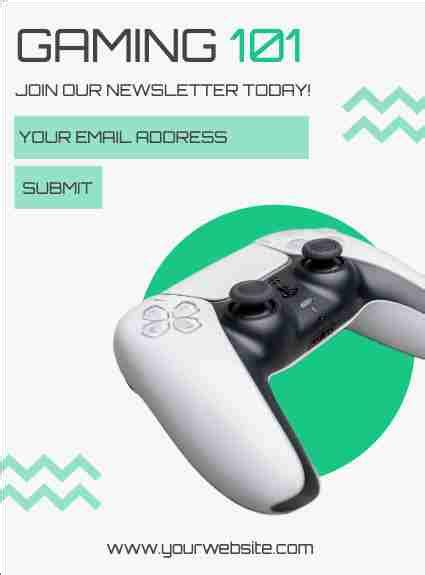 Gaming 101 Newsletter PopUp | Design Templates