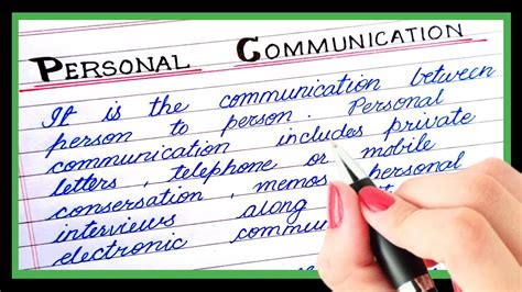 What is personal communication in english | Definition of personal ...