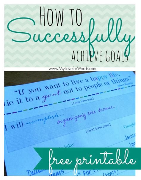 How to Successfully Achieve your Goals {Free Goal Planning Printable ...