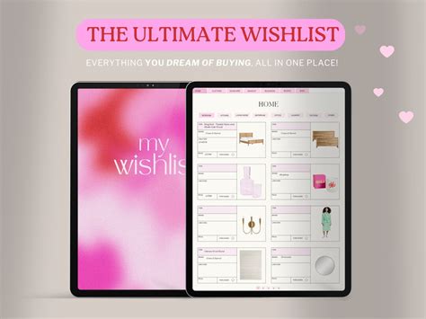 Wishlist Tracker | My Ultimate Wishlist Pink Digital | Digital Shopping ...